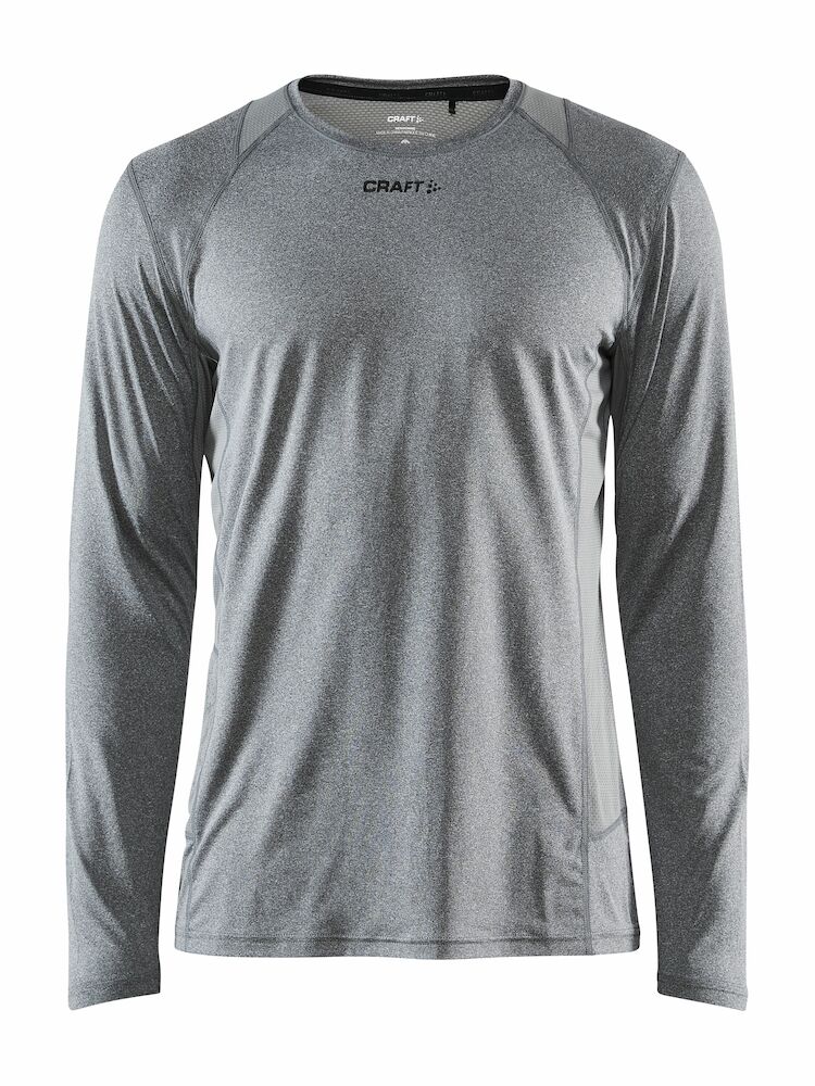 Adv Essence Ls Tee M Dk Grey Melange XS