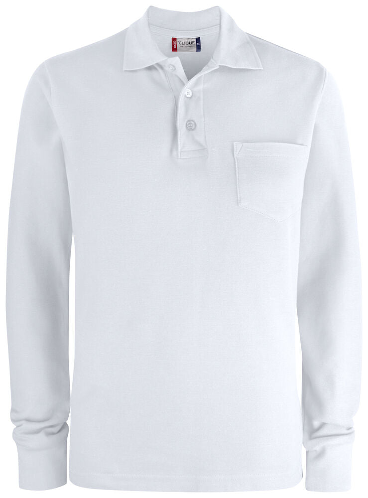 Basic Polo LS Pocket White XS