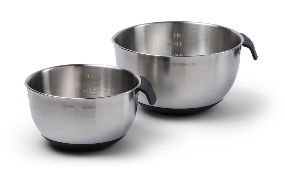 Skål Stainless med silikon 2-pk.