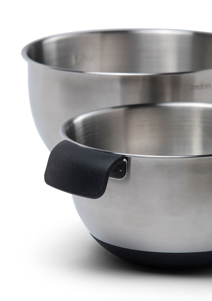 Skål Stainless med silikon 2-pk.