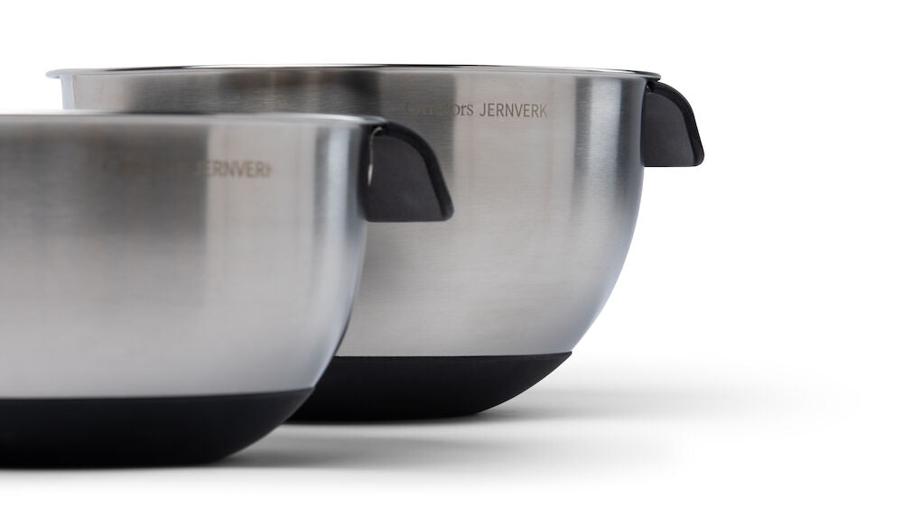 Skål Stainless med silikon 2-pk.