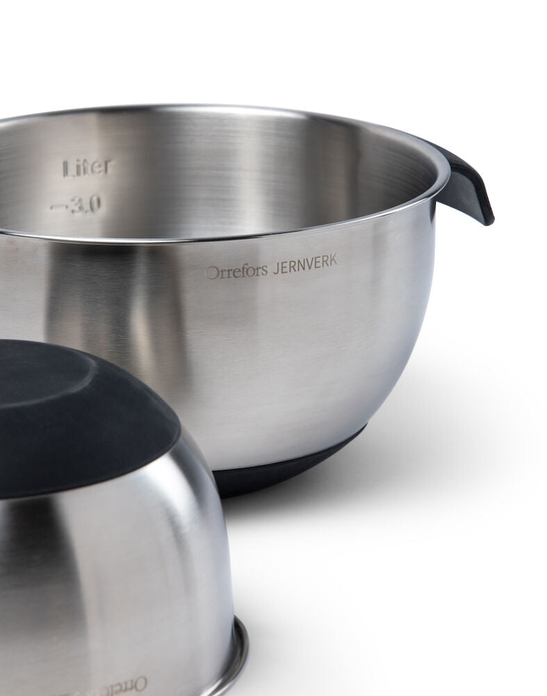 Skål Stainless med silikon 2-pk.