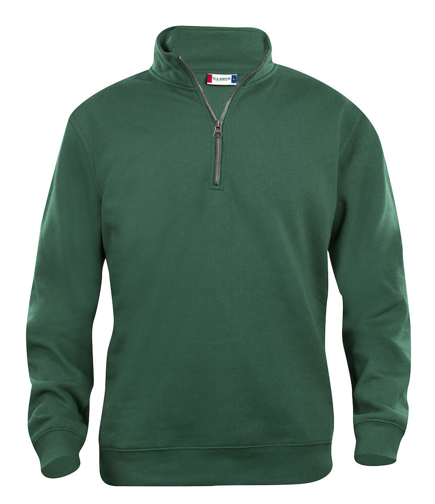 Basic Half Zip Bottle Green