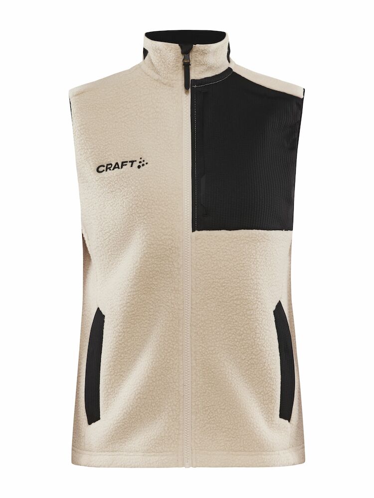 ADV Explore Pile Fleece Vest W Ecru-Black XS