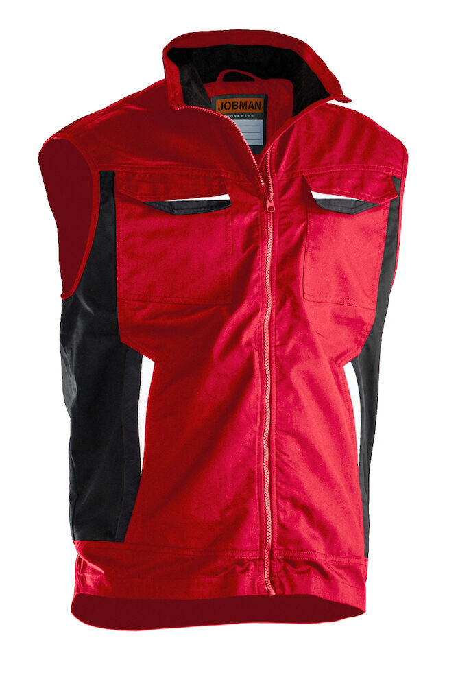 Poly Cotton Vest Red XS