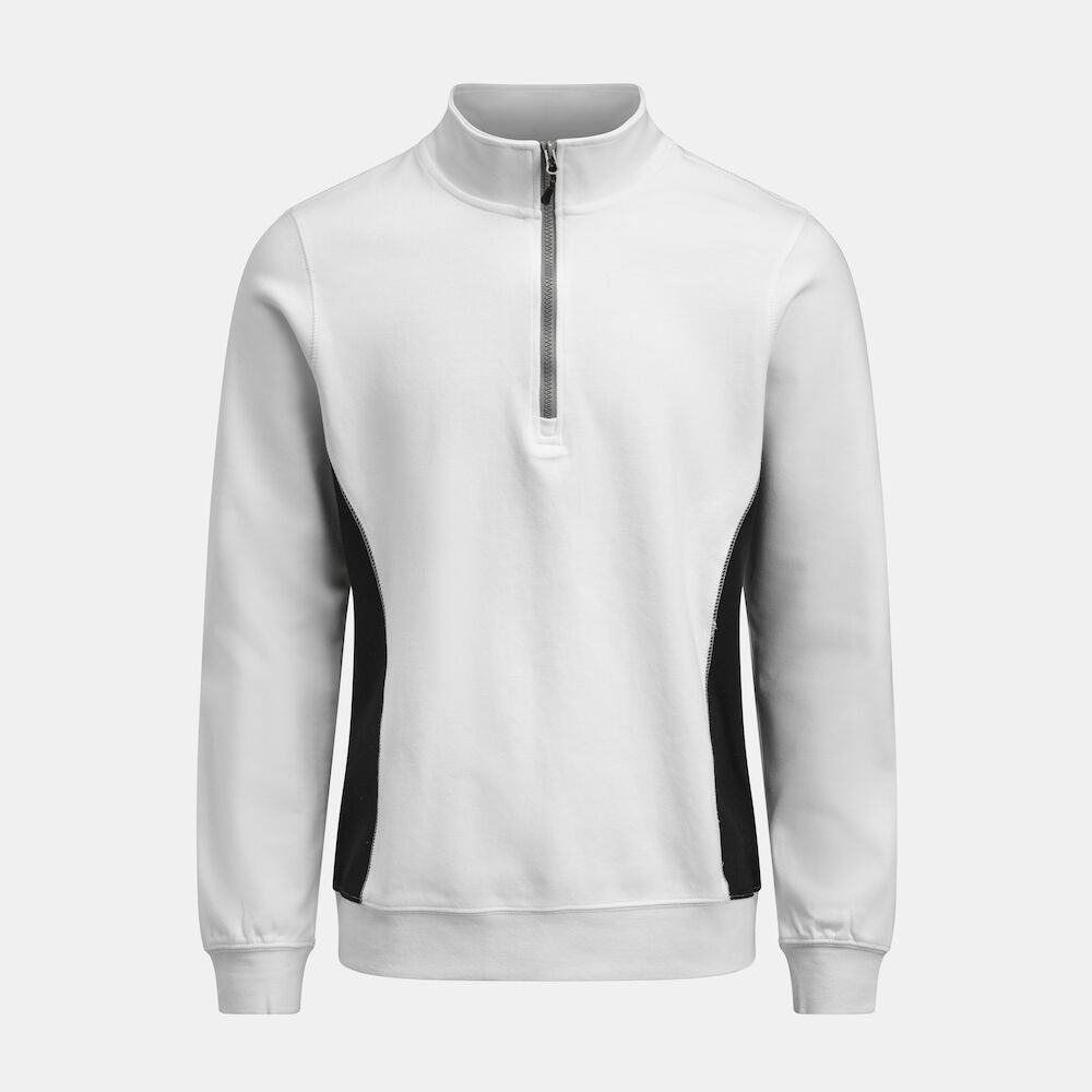 Sweatshirt 1/2 Zip White/Black XXS