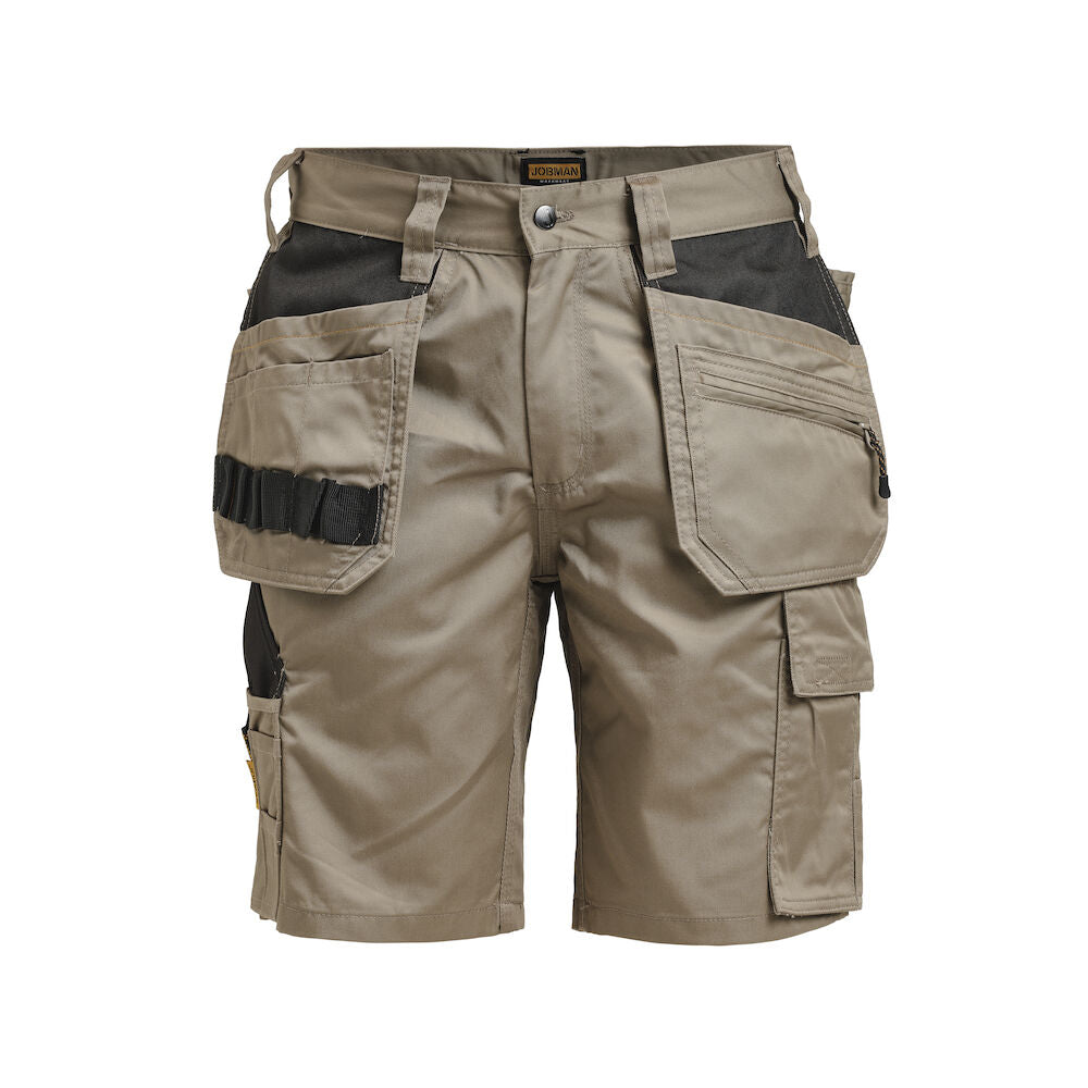 Poly Cotton Shorts Khaki/Black C42