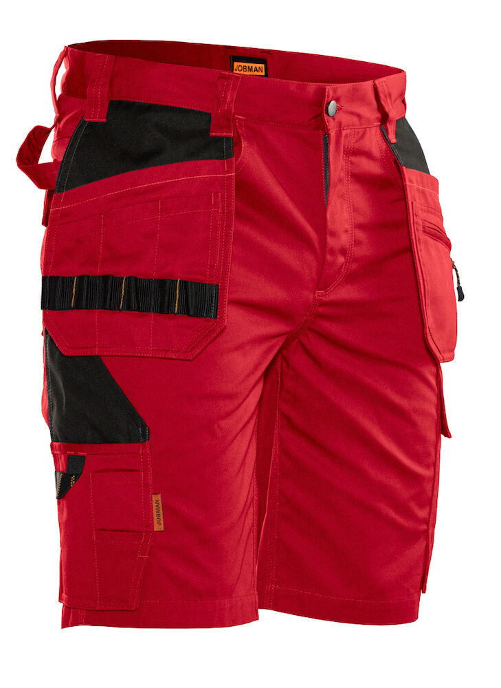 Poly Cotton Shorts Red/Black C42
