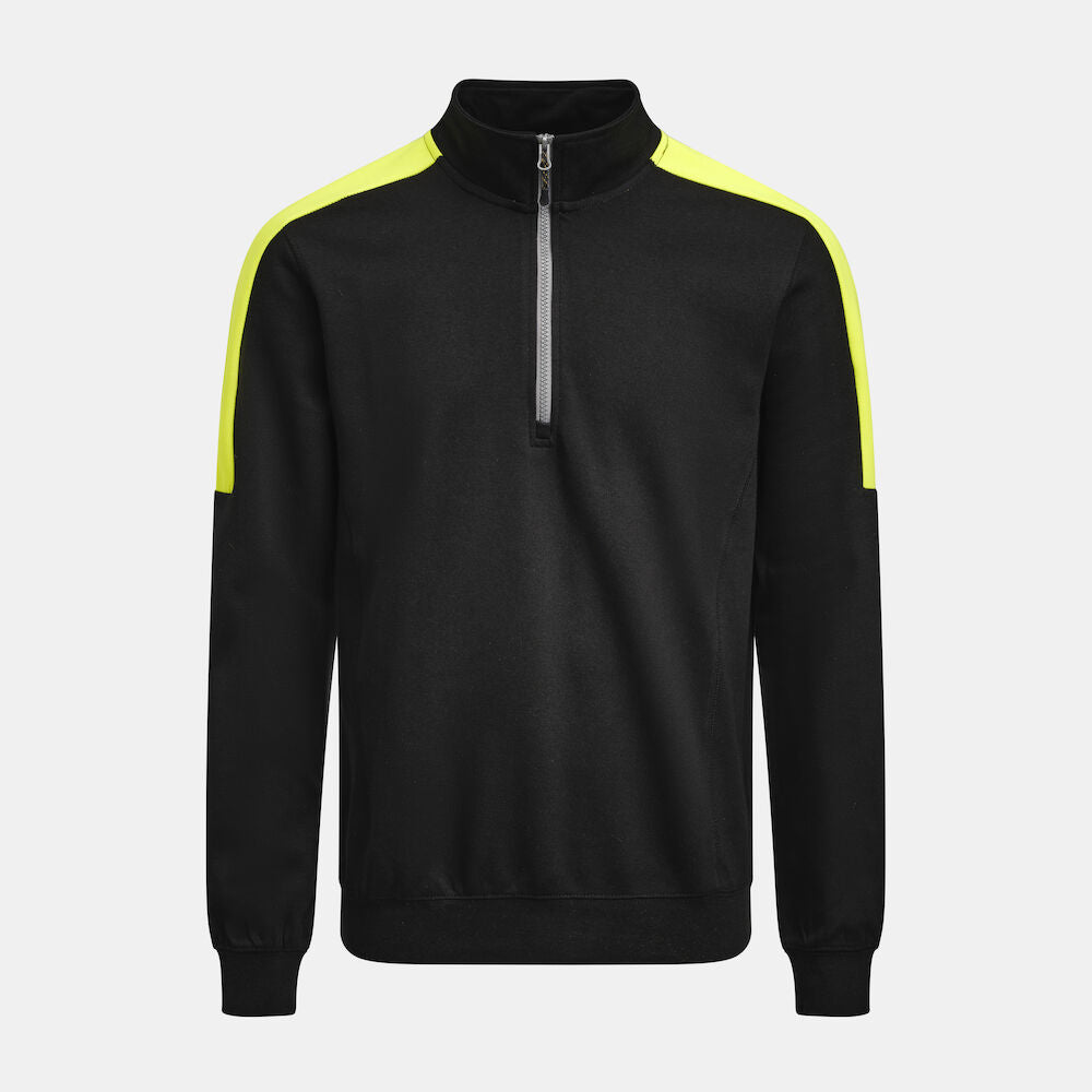 Sweatshirt 1/2 Zip Black/HV Yel XS