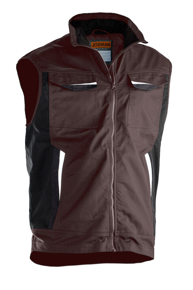 Poly Cotton Vest Brown XS