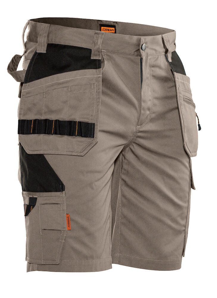 Poly Cotton Shorts Khaki/Black C42