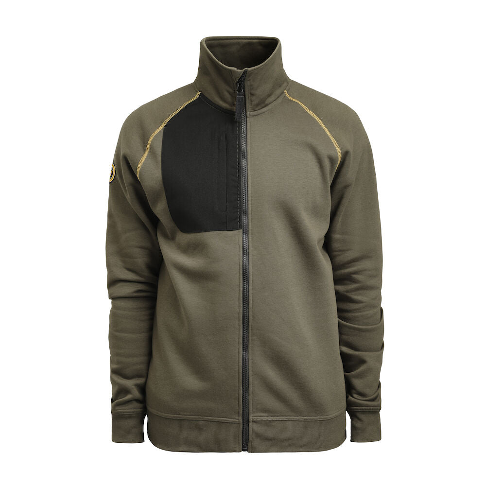Sweatshirt Full-zip Olive Green XS