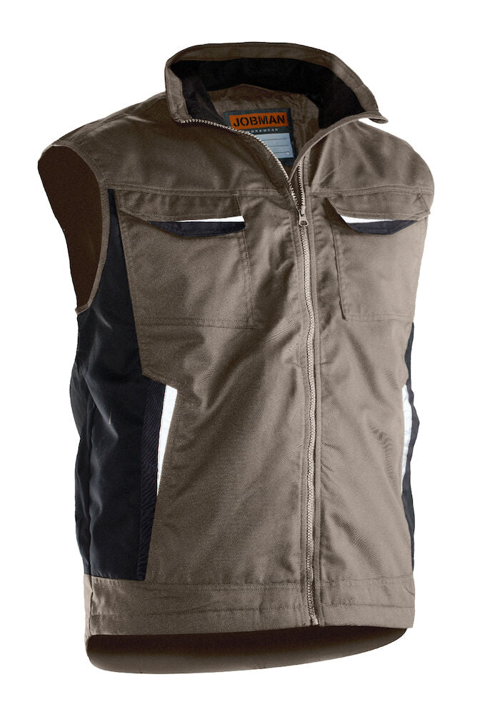 Poly Cotton Padded Vest Khaki XS